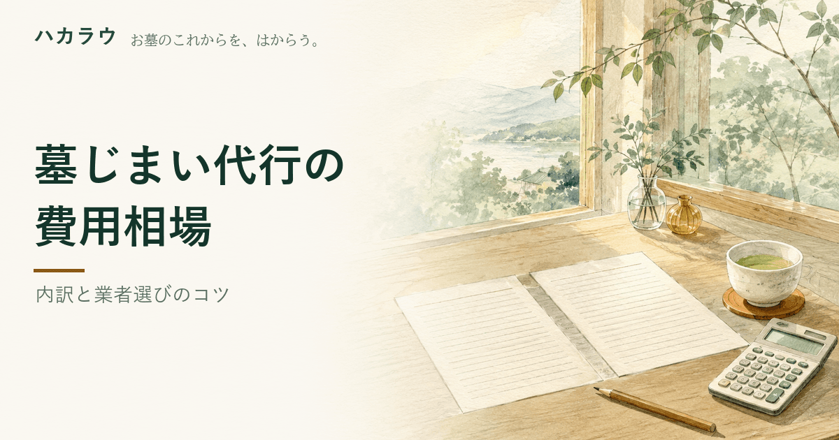 墓じまい代行の費用相場|記事の要点を1枚にまとめた図版