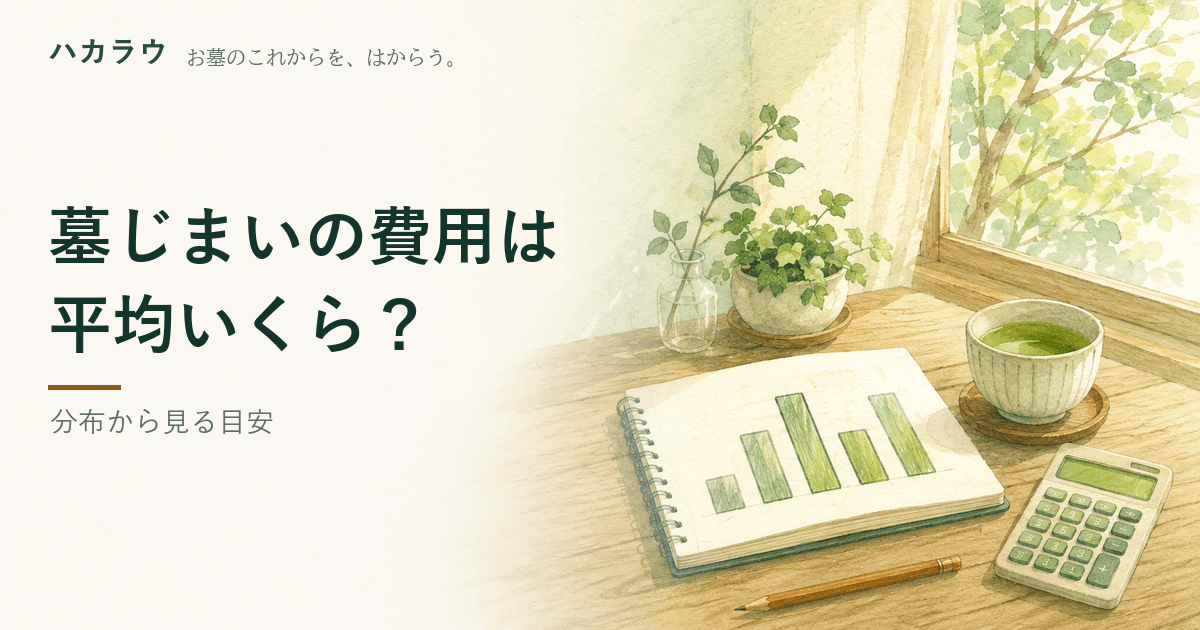 墓じまいの費用は平均いくら?相場との違いと2026年調査3本の分布|記事の要点を1枚にまとめた図版