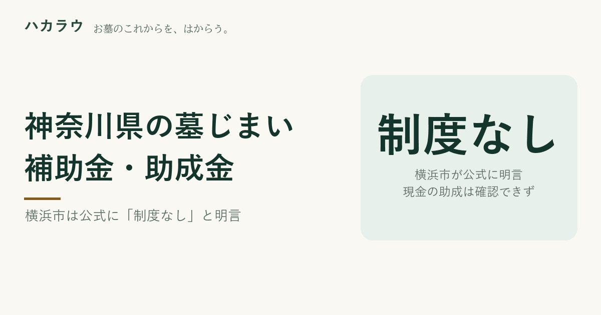 神奈川県の墓じまい補助金|記事の要点を1枚にまとめた図版