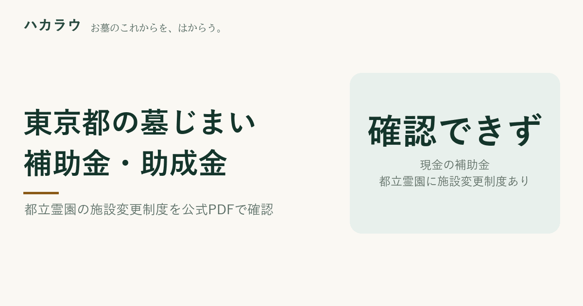 東京都の墓じまい補助金|記事の要点を1枚にまとめた図版