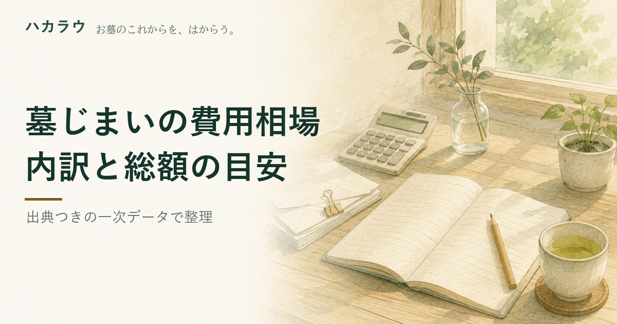 墓じまいの費用相場。内訳と総額の目安