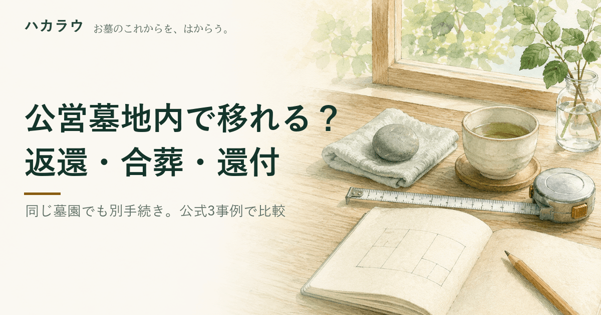 公営墓地の施設変更|記事の要点を1枚にまとめた図版