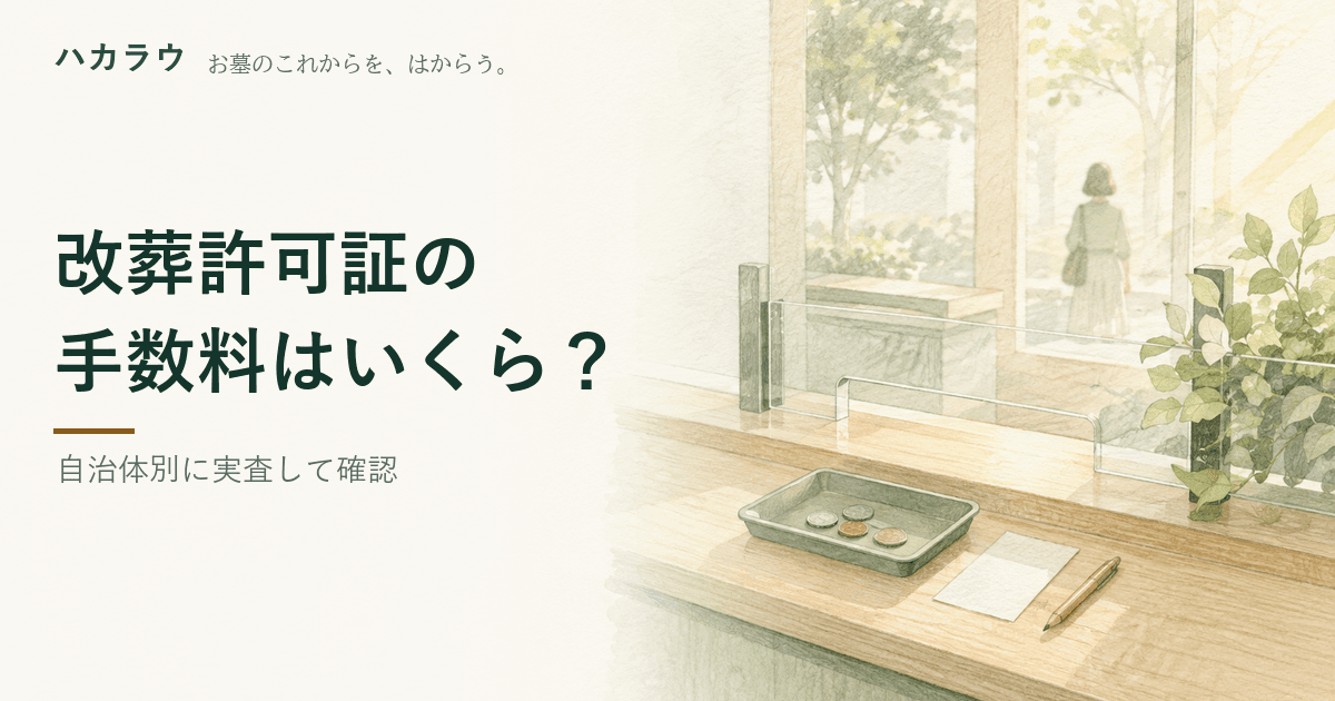 改葬許可証の手数料と申請手続き