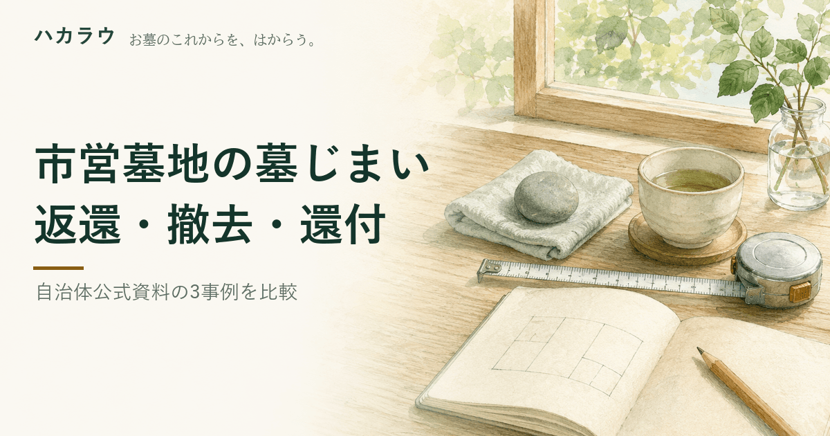 公営墓地・公営霊園の返還手続き|記事の要点を1枚にまとめた図版
